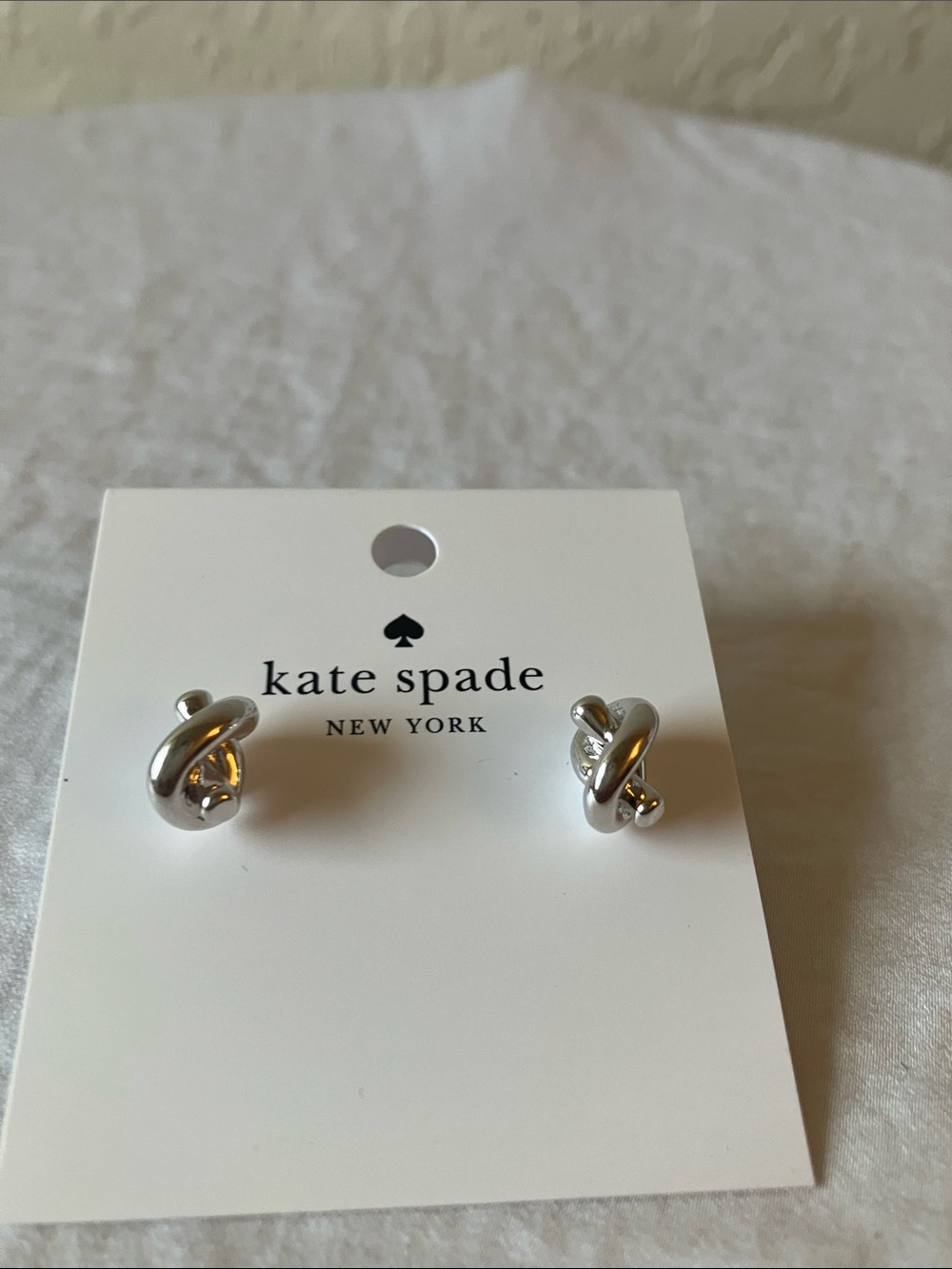 kate spade: Silver Tone “Sailor’s Knot” Stud Earrings - Picture 6 of 9
